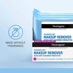 Neutrogena Makeup Remover Wipes - Ultra Soft Micellar Facial Cleansing - Fragrance Free - 25ct: Hypoallergenic, Dye-Free