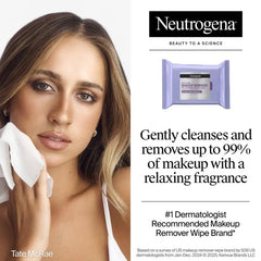 Neutrogena Night Calming Makeup Remover Wipes - Ultra Soft Micellar Facial Cleansing - 25ct: Ethyl Alcohol-Free, Noncomedogenic