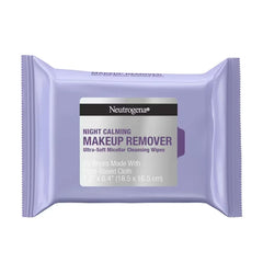 Neutrogena Night Calming Makeup Remover Wipes - Ultra Soft Micellar Facial Cleansing - 25ct: Ethyl Alcohol-Free, Noncomedogenic