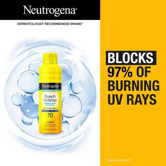 Neutrogena 2 Pack/6.5oz Each Beach Defense Sunscreen Spray, SPF 70