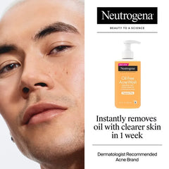 Neutrogena Oil-Free Acne Fighting Face Wash - Fragrance Free - 9.1 fl oz: Liquid Cleanser, Combination & Sensitive Skin, Paraben-Free