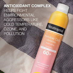 Neutrogena Invisible Daily Defense Sunscreen Spray - SPF 60 - 5oz: Oxybenzone-Free, Face & Body Application, Unscented