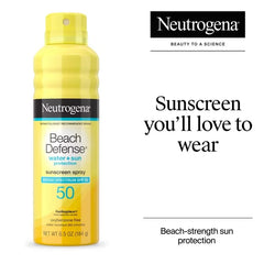 Neutrogena Beach Defense Sunscreen Spray, SPF 50, 6.5oz: Sun Protection, Face & Body Application, PABA-Free