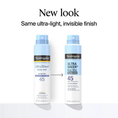 Neutrogena Ultra Sheer Spray - Twin Pack - SPF 45: Noncomedogenic, PABA-Free, Face and Body Use