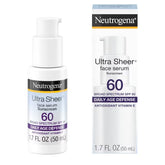 Neutrogena Ultra Sheer Moisturizing Face Sunscreen Serum - SPF 60+ - 1.7 fl oz: No Fragrance Added, Contains Vitamin E, Noncomedogenic
