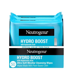 Neutrogena Hydro Boost Facial Cleanser Wipes - 50ct: Paraben-Free, Hypoallergenic, Suitable for Dry Skin