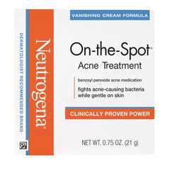 Neutrogena On-The-Spot Acne Treatment with Benzoyl Peroxide - 0.75oz: Facial Cream, Noncomedogenic, Oil-Free, For Normal to Oily Skin