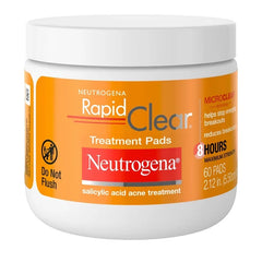 Neutrogena Rapid Clear Maximum Strength Acne Face Pads for Acne-Prone Skin - 60 ct: Salicylic Acid, Aluminum-Free