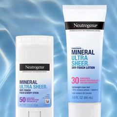 Neutrogena Mineral Ultra Sheer Sunscreen - SPF 30 - 3oz: Whole Body, Lotion, Oxybenzone-Free, Unscented