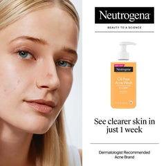 Neutrogena Oil-Free Salicylic Acid Acne Fighting Face Wash - 9.1oz: Hypoallergenic, Liquid, For Normal, Oily, Combination Skin