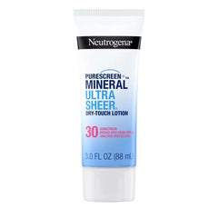 Neutrogena Mineral Ultra Sheer Sunscreen - SPF 30 - 3oz: Whole Body, Lotion, Oxybenzone-Free, Unscented