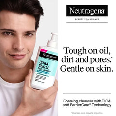 Neutrogena Ultra Gentle Foaming Facial Cleanser, Hydrating Face Wash for Sensitive Skin - 16 fl oz: Hypoallergenic, Dye-Free, Noncomedogenic