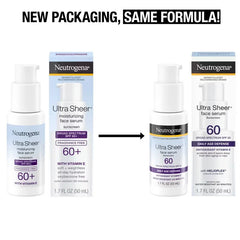 Neutrogena Ultra Sheer Moisturizing Face Sunscreen Serum - SPF 60+ - 1.7 fl oz: No Fragrance Added, Contains Vitamin E, Noncomedogenic