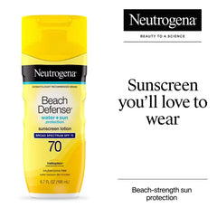 Neutrogena Beach Defense Sunscreen Lotion - SPF 70 - 6.7 fl oz: Oil-Free, PABA-Free, Oxybenzone-Free, Face & Whole Body