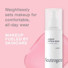 Neutrogena Healthy Skin Radiant Makeup Setting Spray with Antioxidants & Peptides for Long Lasting, Healthy Looking, Glowing Skin, 3.4 fl oz