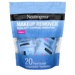 Neutrogena Makeup Remover Wipes - Ultra Soft Micellar Facial Cleansing - Singles - 20ct: Paraben-Free, Alcohol-Free, Suitable for Sensitive Skin