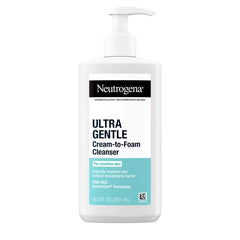 Neutrogena Ultra Gentle Cream-to-Foam Face Cleanser - Fragrance Free - 8.5 fl oz: For Normal, Combination, Sensitive, Dry Skin