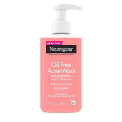 Neutrogena Oil-Free Salicylic Acid Pink Grapefruit Pore Cleansing Acne Face Wash with Vitamin C - 9.1 fl oz: Ideal for Oily & Acne-Prone Skin